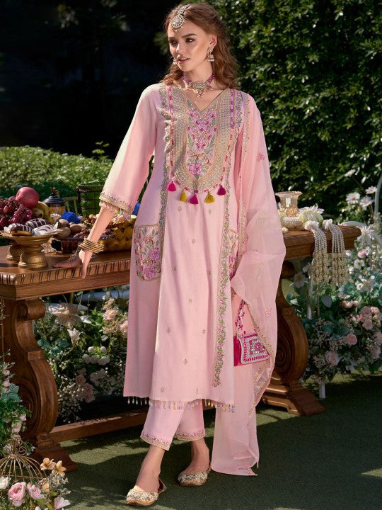 Indo Era Women Floral Embroidered Regular Kurta
