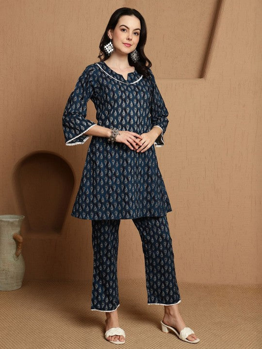 BANDIA Women Floral Printed Pure Cotton Co-ords Set
