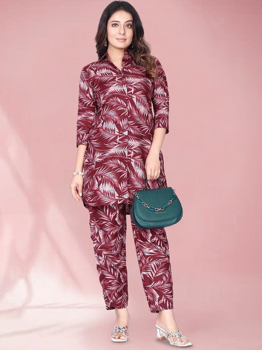 Printed Pure Cotton Tunic & Trousers Co-Ords