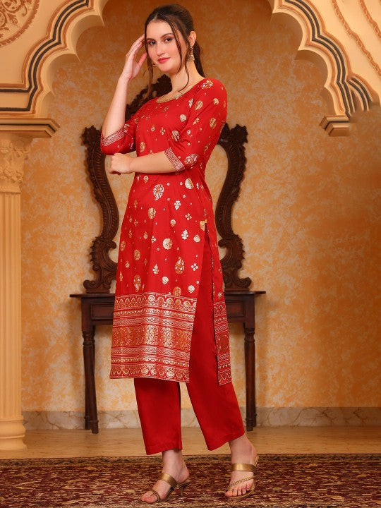 AURELIA Women Floral Printed Kurta with Palazzo & Dupatta