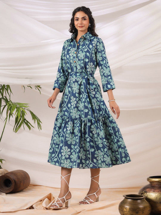 Jaipur Morni Women Ethnic Motifs Print Shirt Dress