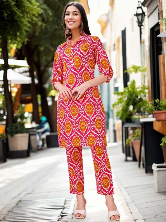 Anouk Ethnic Printed Pure Cotton Tunic & Trousers