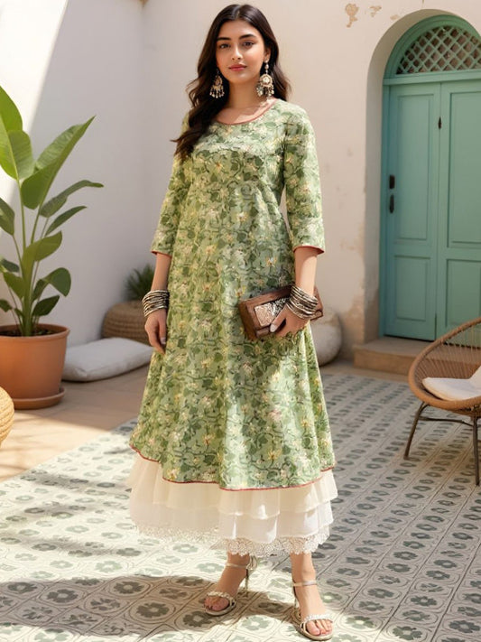 SZN Floral Printed Layered Maxi Dress