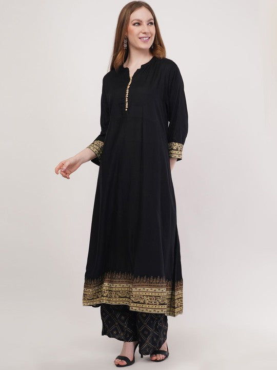 dhartii Ethnic Motifs Printed Mandarin Collar Kurta with Trousers & With Dupatta