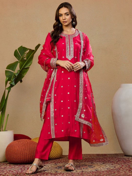 House of Pataudi Women Ethnic Motif Embroidered Zari Kurta