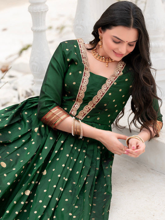 Tasarika Woven Design Silk Anarkali Maxi Ethnic Dresses
