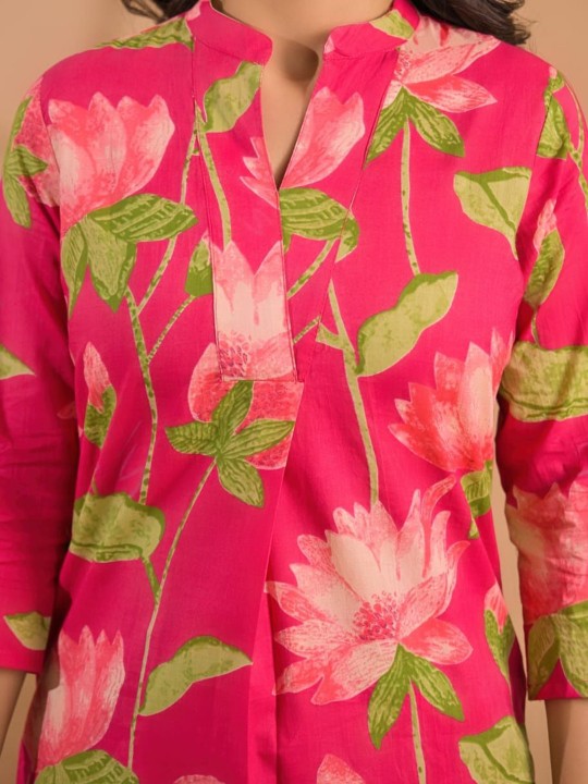 Printed Cotton Tunic With Palazzo Co-Ords