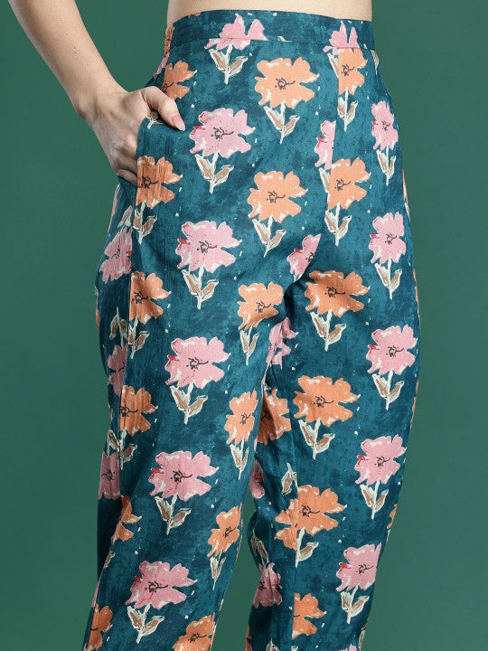 Indo Era Printed Pure Cotton Tunic & Trouser Co-Ords