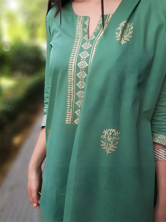 The hemming bird Ethnic Motifs Printed Regular Pure Cotton Kurta