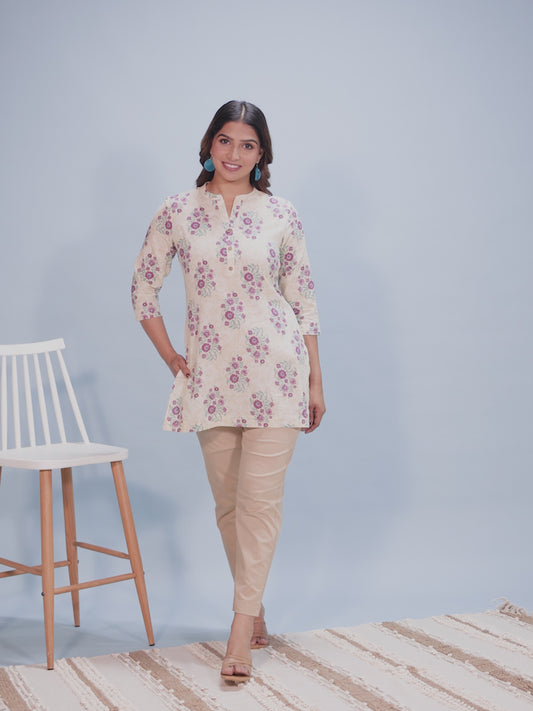 Soft Cotton Floral Kurta