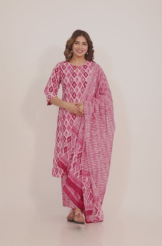 Soft Cotton Ikat Kurta