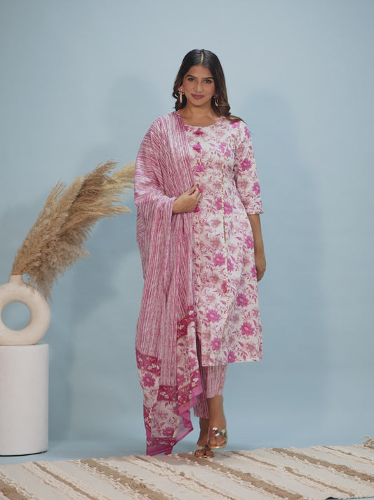 Soft Cotton Floral Kurta