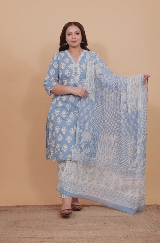 Soft Cotton Floral Kurta