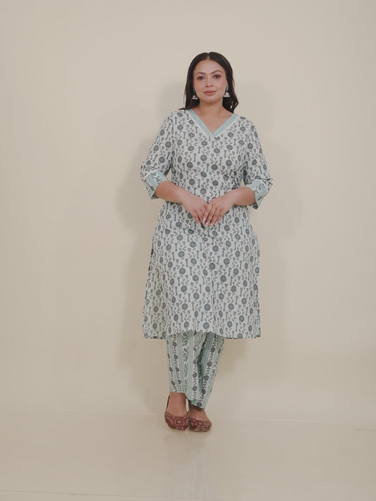 Soft Cotton Floral Kurta