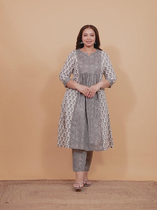 Lurex Cotton Block Kurta