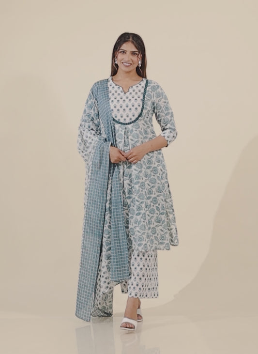 Soft Cotton Floral Kurta