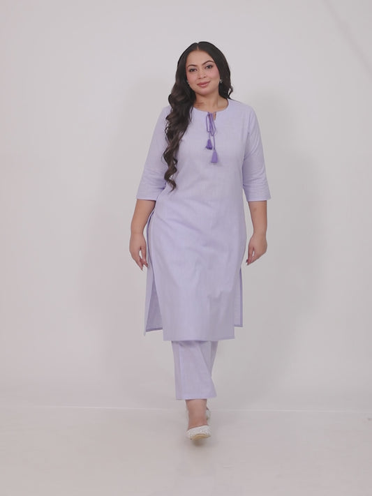 Khadi Cotton Solid Kurta