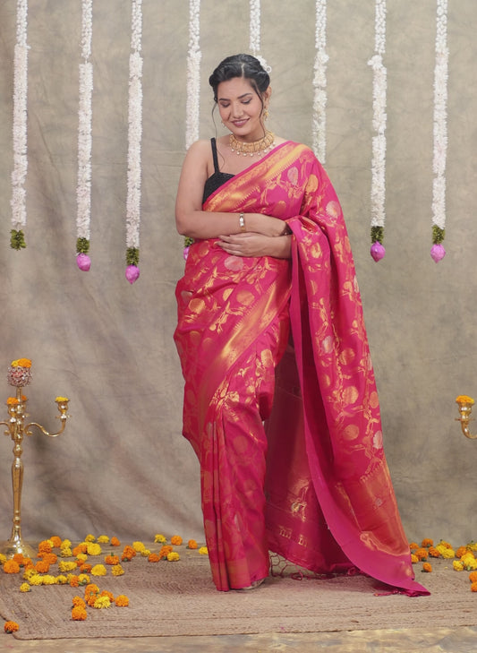 Brocade Fuchsia Saree