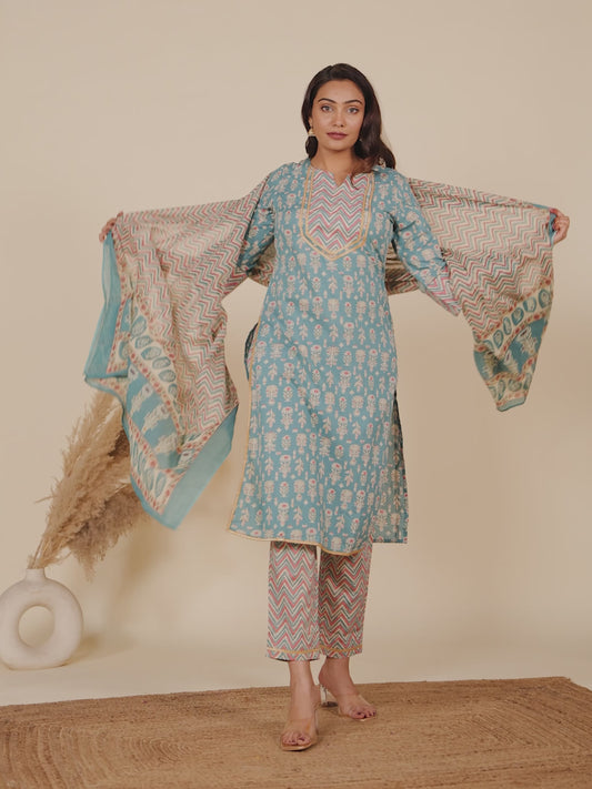 Soft Cotton Floral Kurta