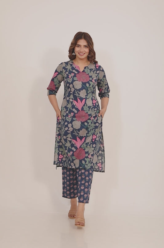 Soft Cotton Floral Kurta