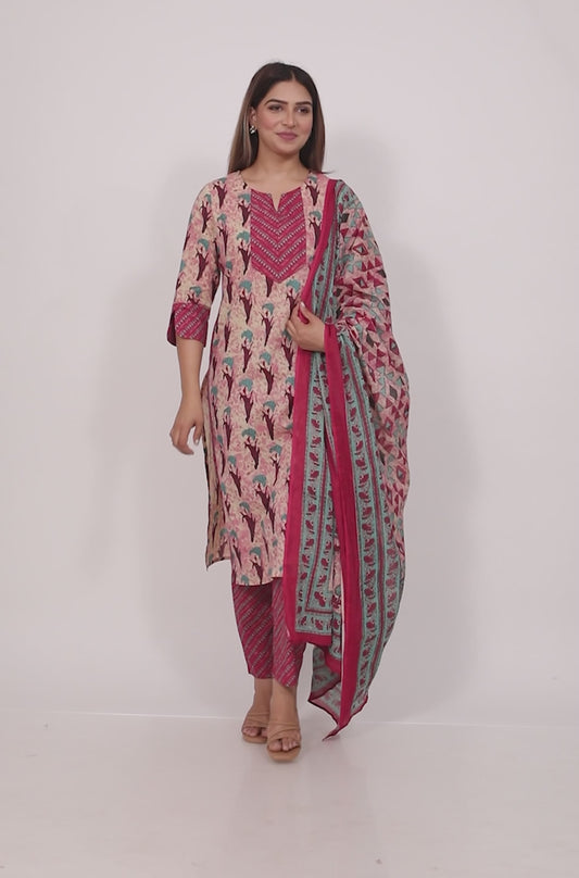 Soft Cotton Floral Kurta