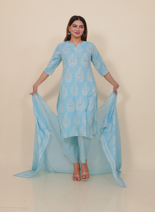 Soft Cotton Floral Kurta