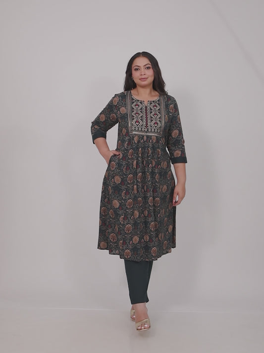 Soft Cotton Floral Kurta