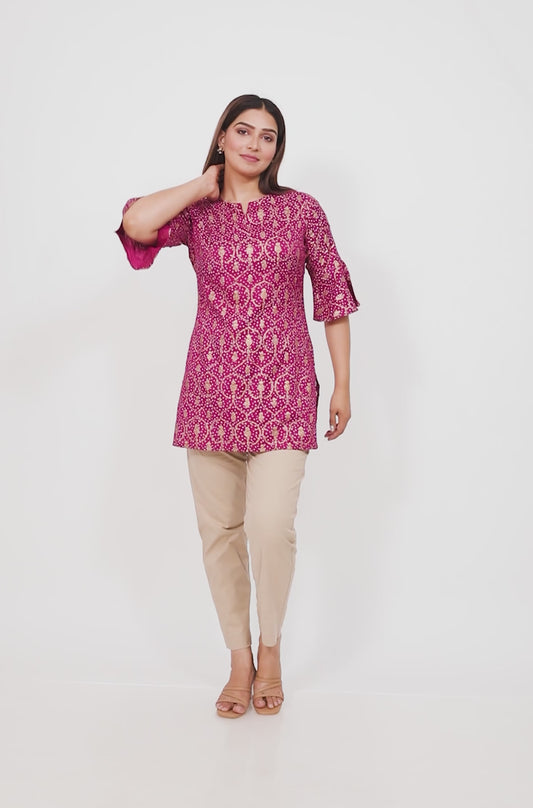 Rayon Gold foil Kurti