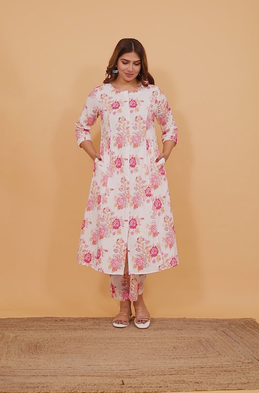 Kantha Cotton Floral Kurta