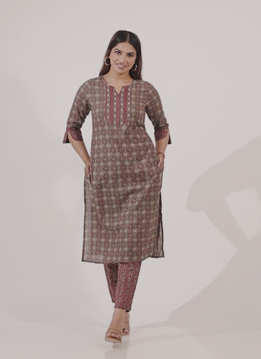 Soft Cotton Ajrakh Kurta