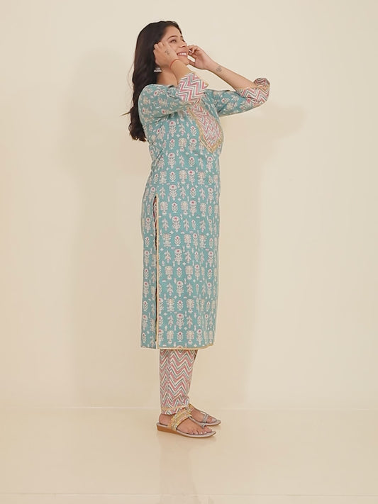 Soft Cotton Floral Kurta