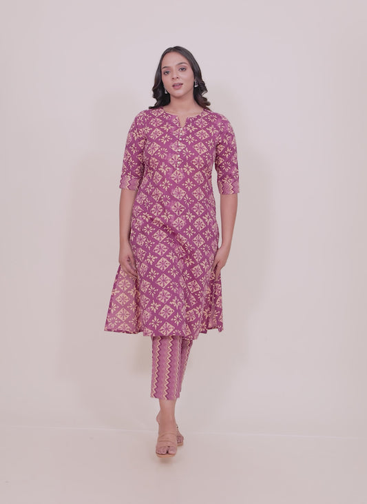 Soft Cotton Geometric Kurta