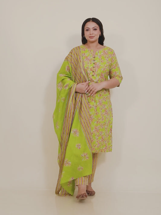 Soft Cotton Floral Kurta