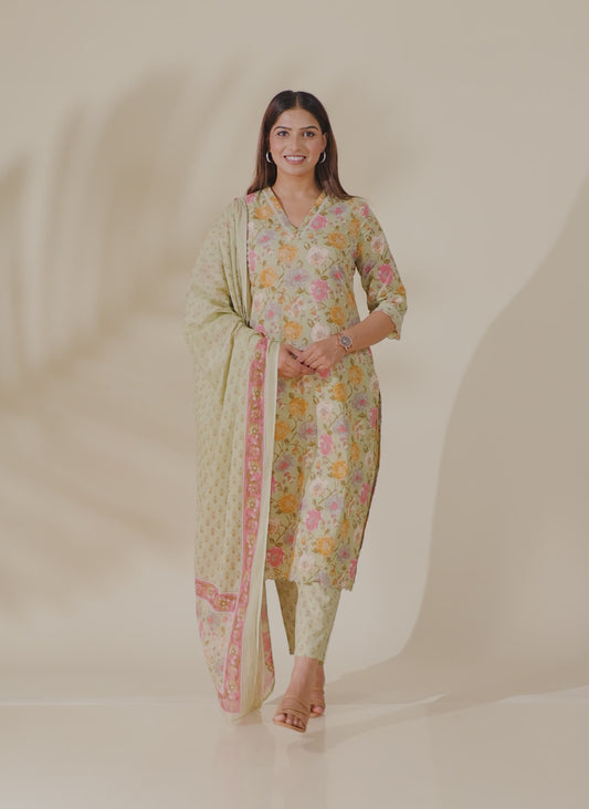 Soft Cotton Floral Kurta