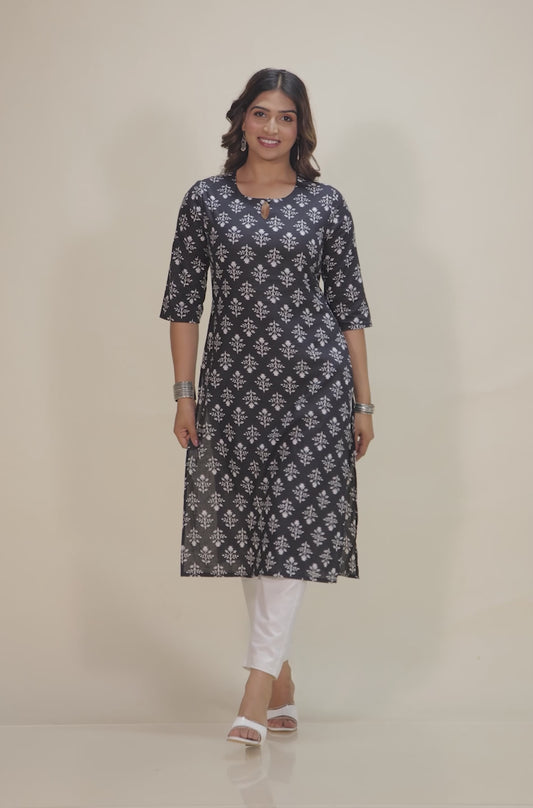 Soft Cotton Floral Kurta