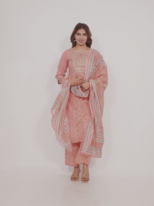 Soft Cotton Floral Kurta