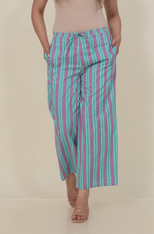 Soft Cotton Striped Palazzo