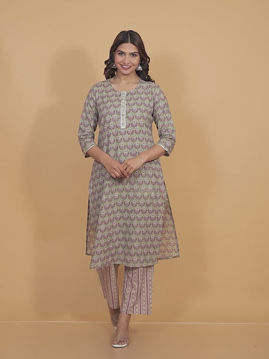 Soft Cotton Floral Kurta