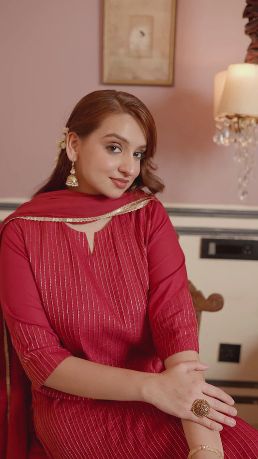 Viscose Solid Straight Maroon Kurta