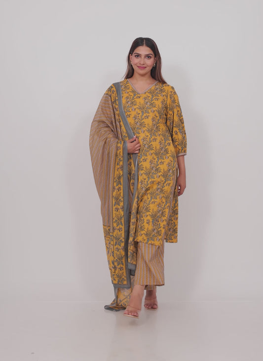 Soft Cotton Floral Kurta