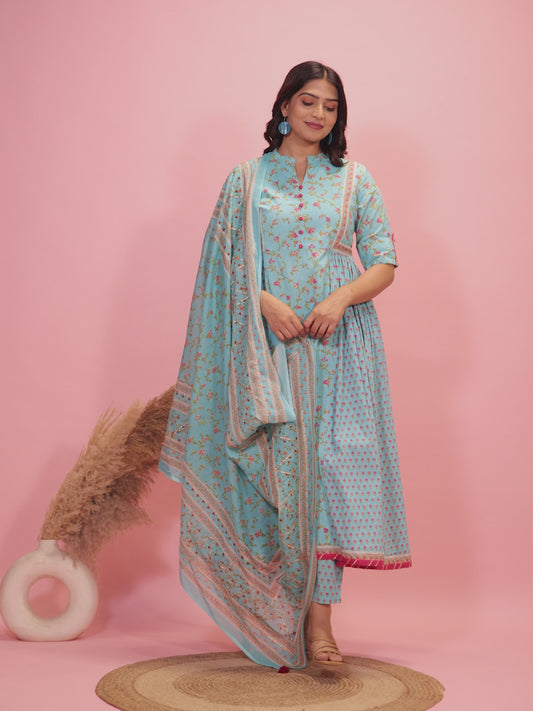 Soft Cotton Floral Kurta