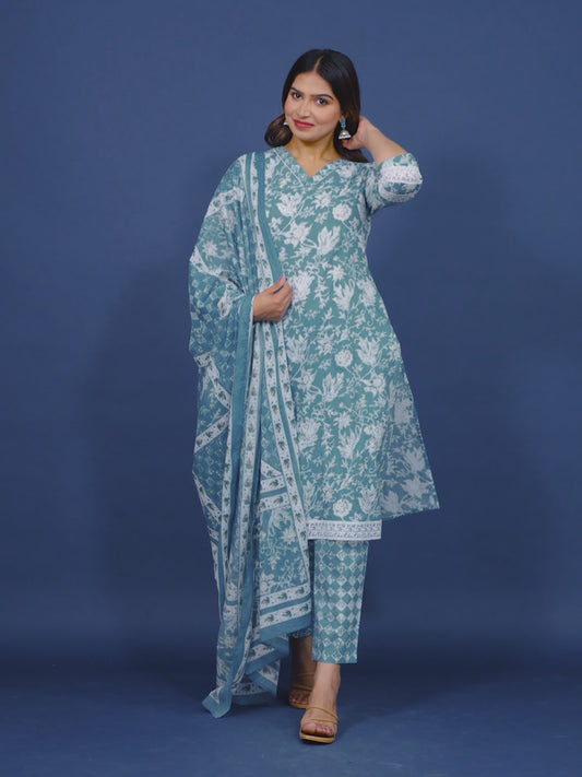 Soft Cotton Floral Kurta