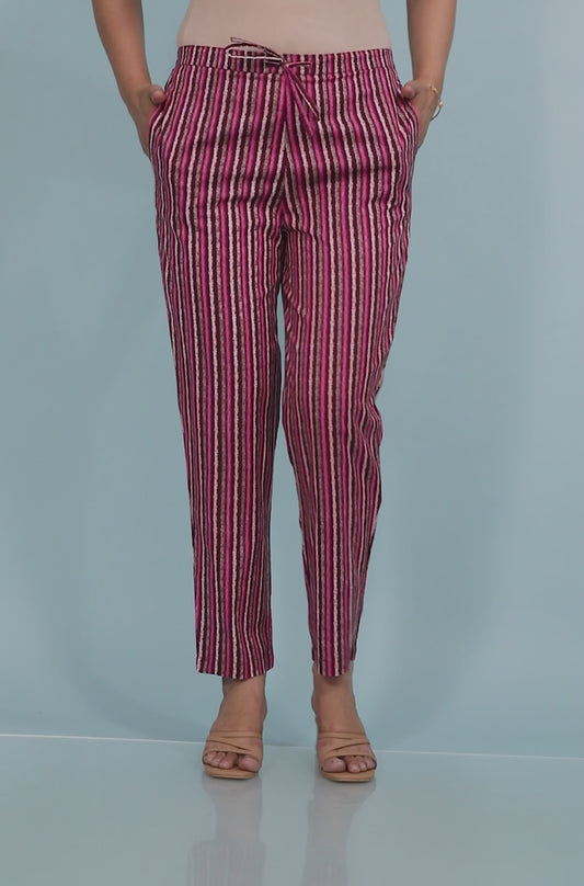 Soft Cotton Striped Pant