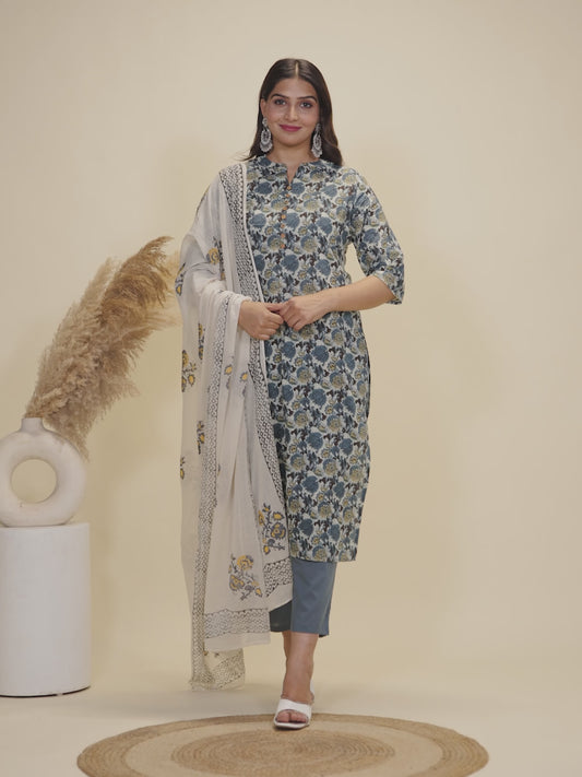 Soft Cotton Floral Kurta