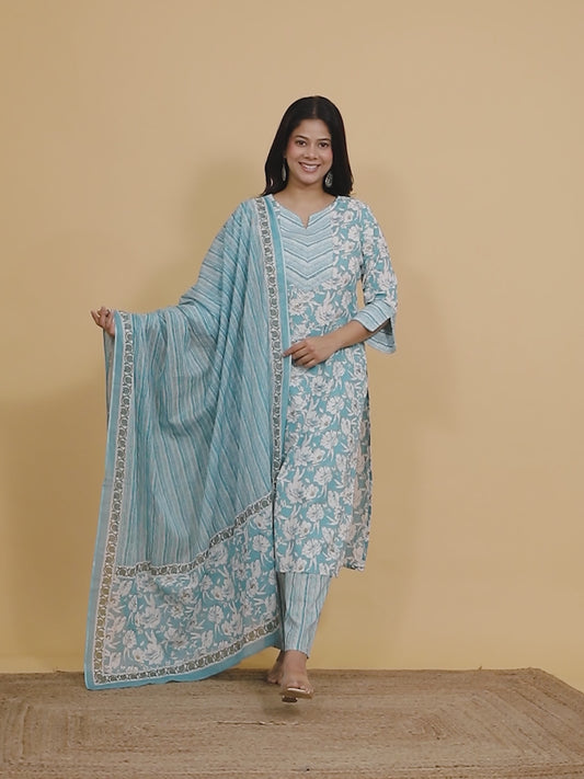 Soft Cotton Floral Kurta