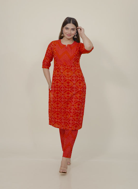 Soft Cotton Bandhani Kurta