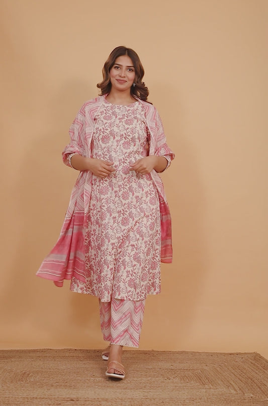 Soft Cotton Floral Kurta