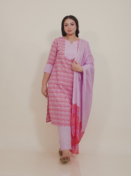 Soft Cotton Geometric Kurta