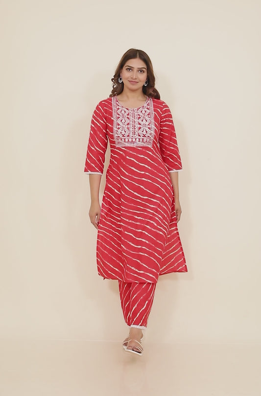 Soft Cotton Leheriya Kurta