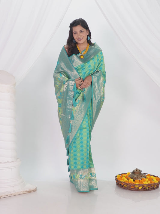 Brocade Green Saree